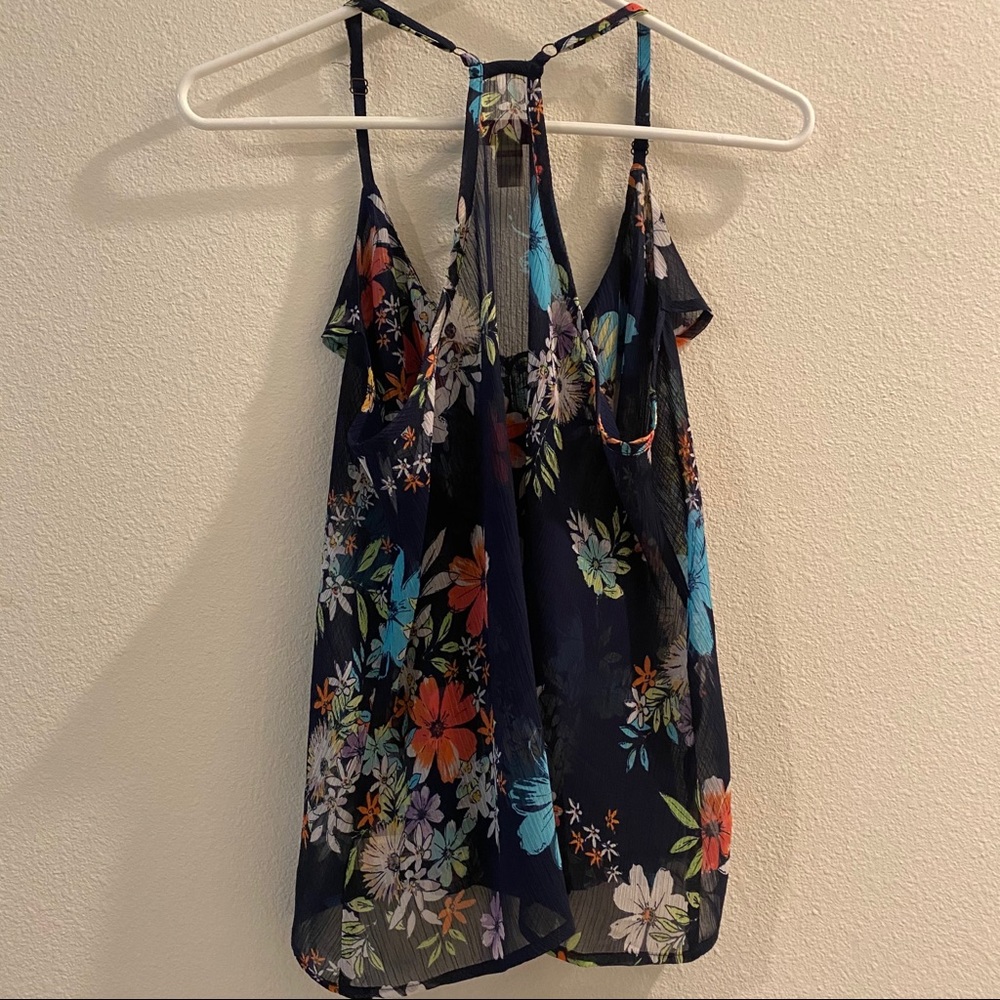 Navy blue flower top